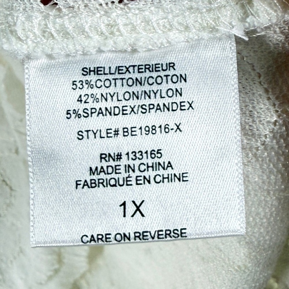 Everleigh Floral Lace Overlay Top Ruffle Neck Sleeveless Size 1X Cottagecore - Picture 6 of 11